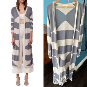 Mara Hoffman Long Cardigan - Grey Diamonds, XS